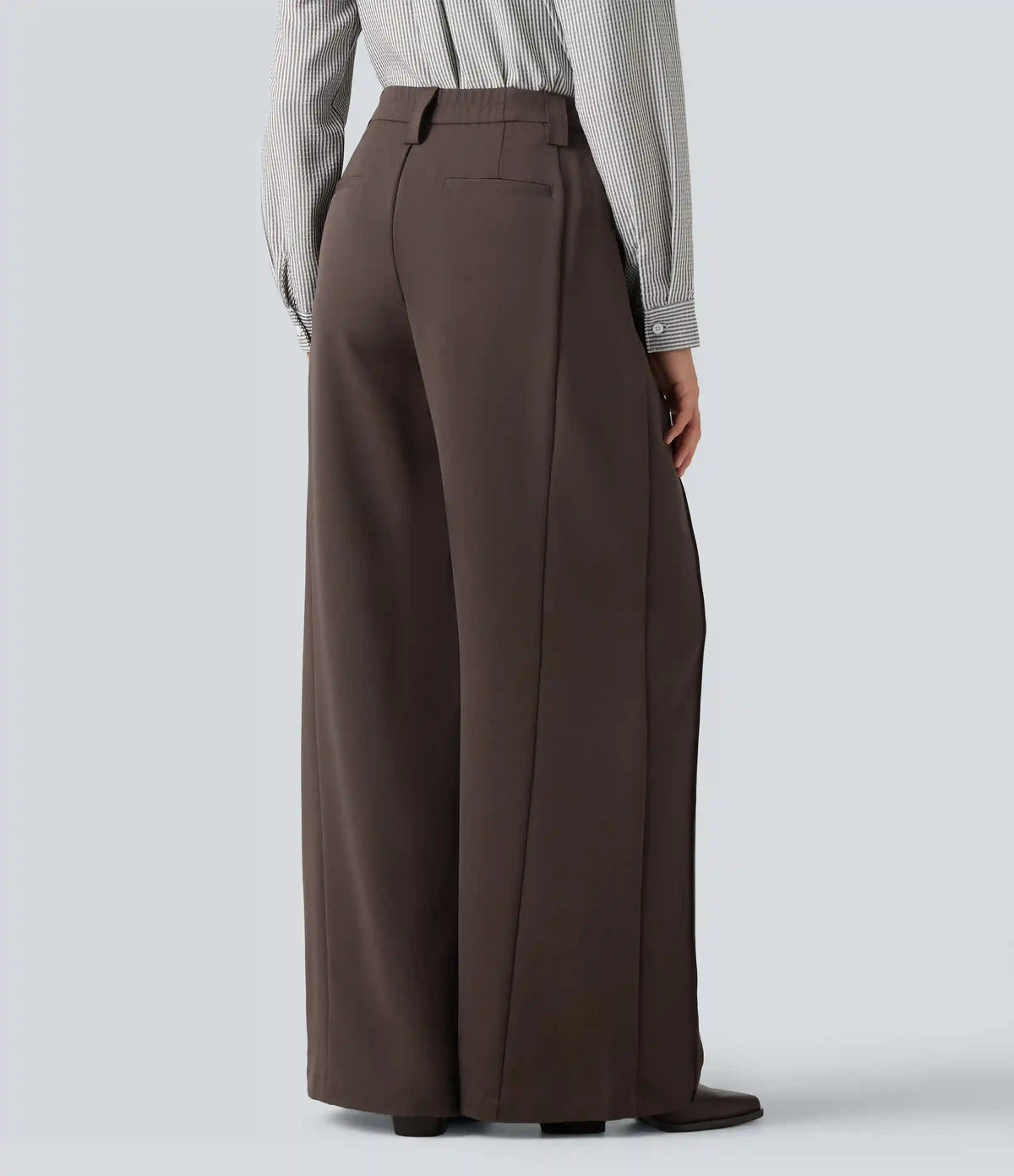 High Waisted Wide Leg Work Pants with Pockets