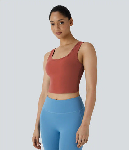 U Neck Crossover Barre Ballet Dance Tank Top A-D Cups