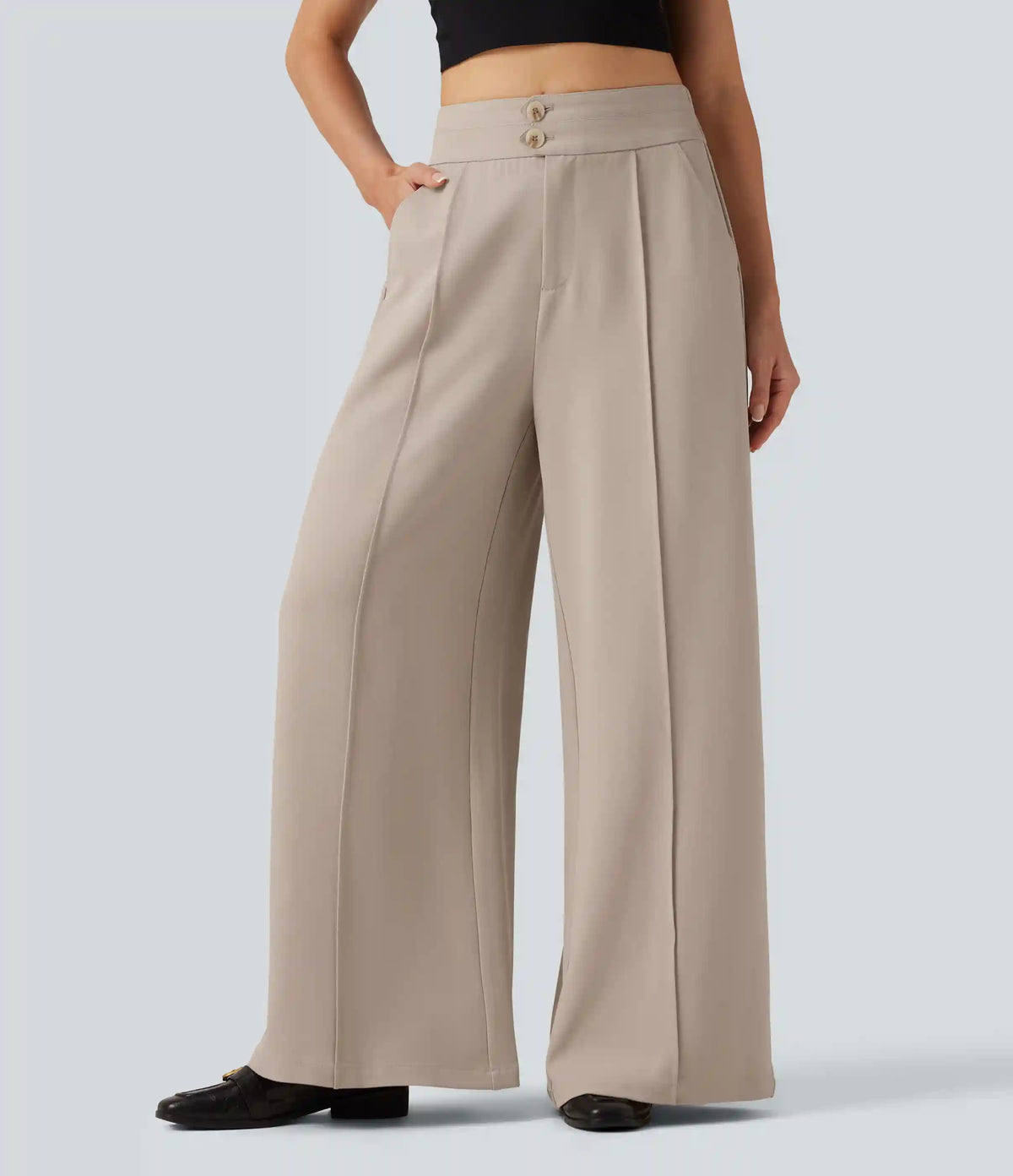 High Waisted Baggy Work Pants with Pockets