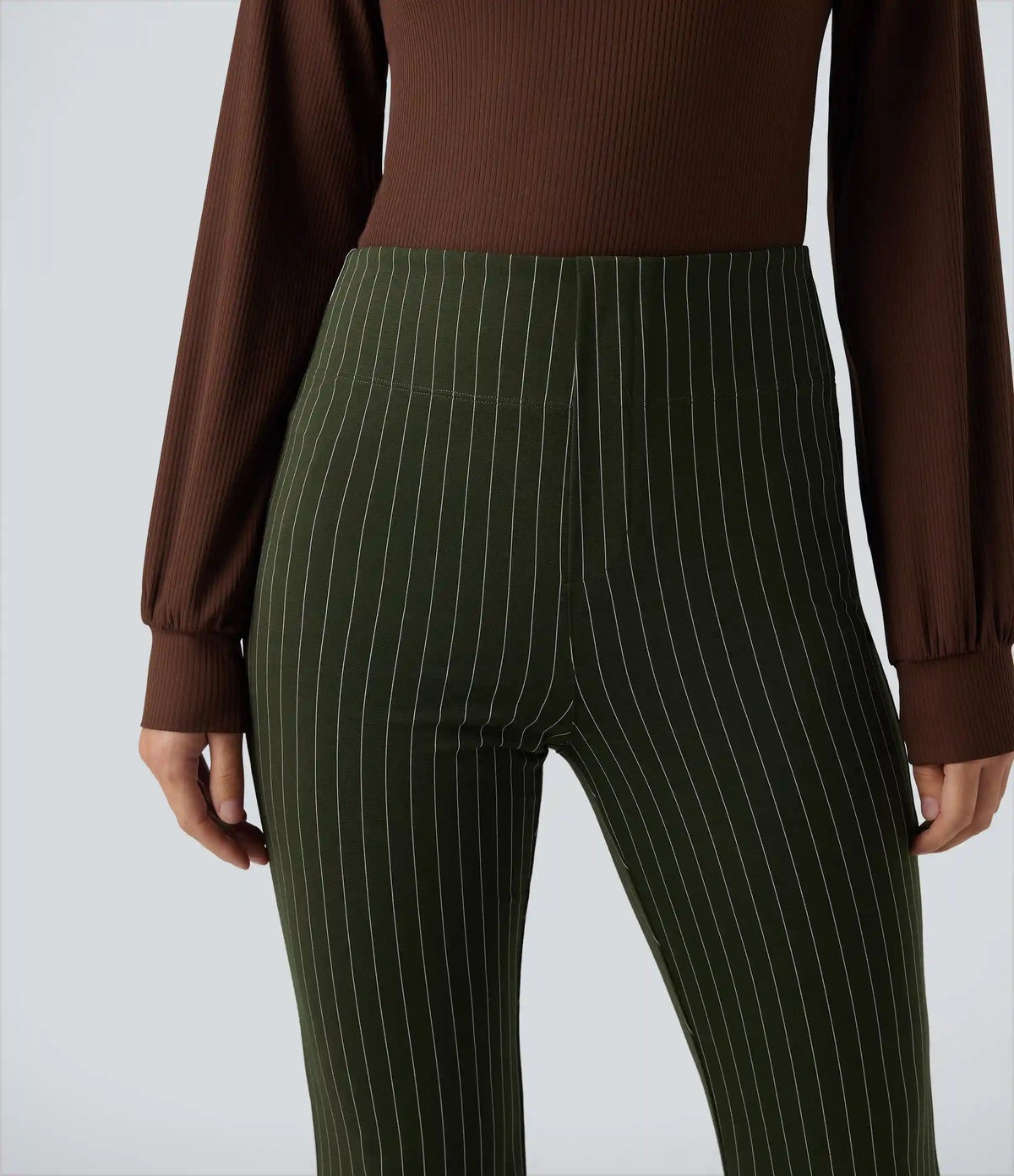 Halara Flex™ High Waisted Striped Work Flare Pants with Pockets