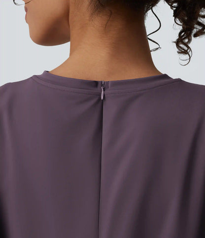Round Neck Sleeveless Tie-front Cool Touch Casual Romper with Pockets-Easy Peezy-UPF50+