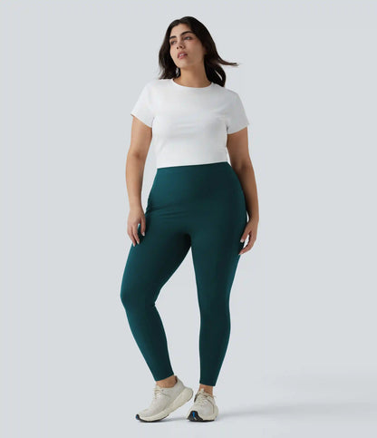 Plus Size Halara UltraSculpt™ High Waisted Tummy Control Butt Lifting Ruched Yoga Leggings with Pockets