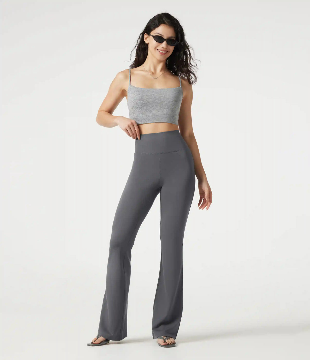 High Waisted Bootcut Casual Pants with Pockets