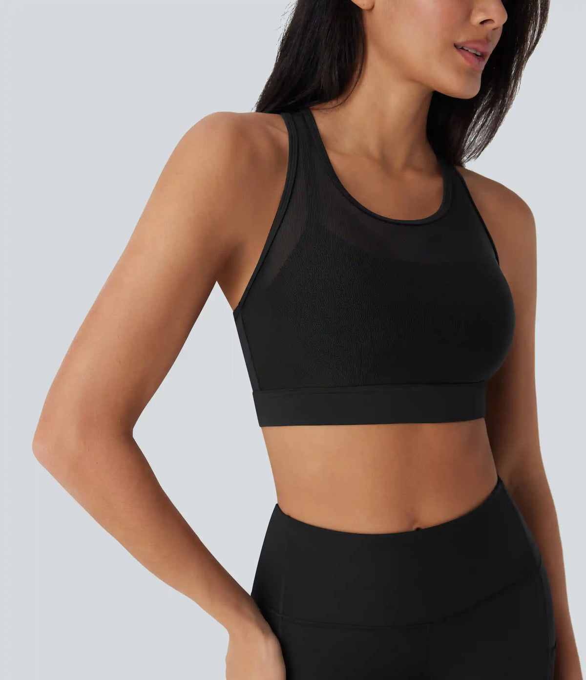 SpeedWave™ Medium Support Racerback Contrast Mesh Quick Dry Training Sports Bra A-D Cups