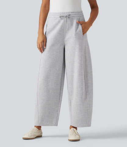 Mid Rise Drawstring Casual Cotton Sweatpants with Pockets