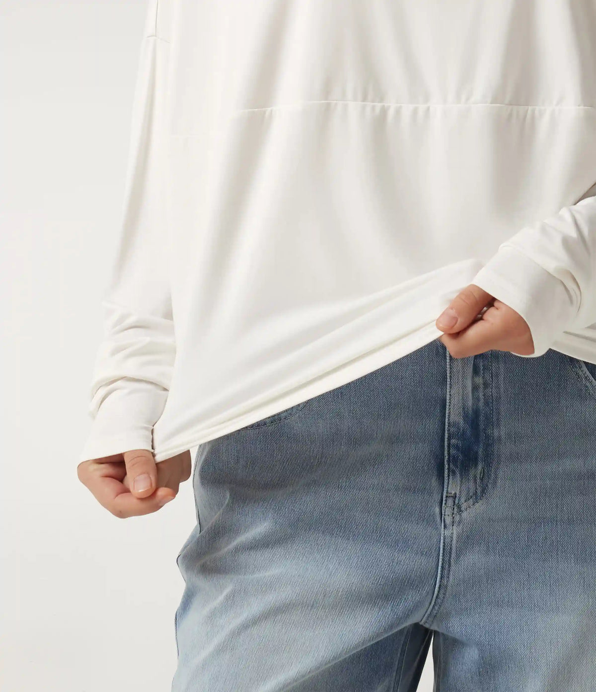 Round Neck Long Sleeve Relaxed Casual Top