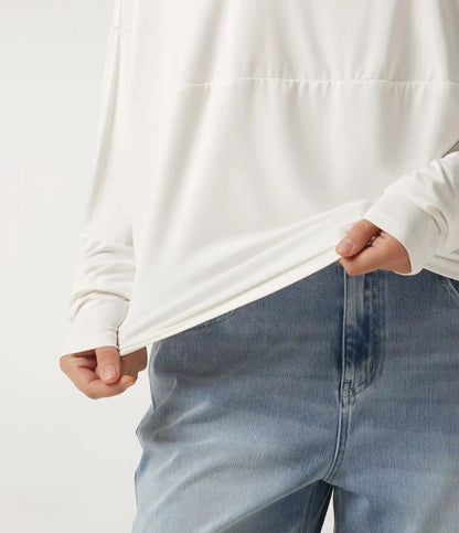 Round Neck Long Sleeve Relaxed Casual Top