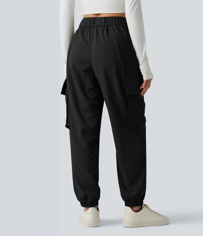Mid Rise Casual Cargo Joggers with Pockets