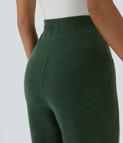 High Waisted Pocket Corduroy Casual Joggers
