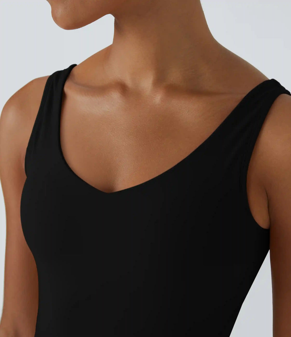 SoftlyZero™ Plush Padded V Neck Plain Tank Top