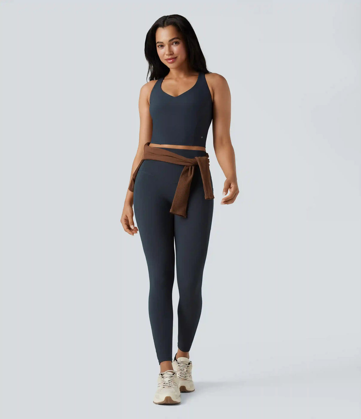 Halara UltraSculpt™ Deep V-neck Push-Up Crisscross Back 2-in-1 Yoga Tank Top
