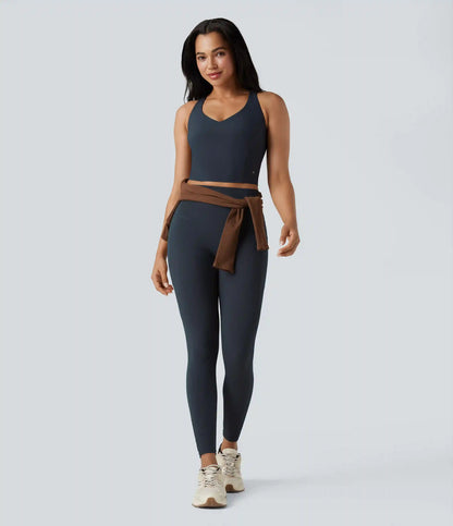 Halara UltraSculpt™ Deep V-neck Push-Up Crisscross Back 2-in-1 Yoga Tank Top