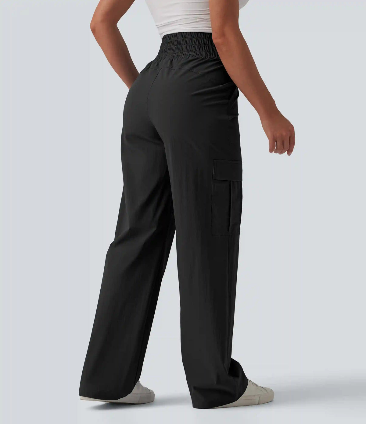 High Waisted Straight Leg Casual Pants with Pockets
