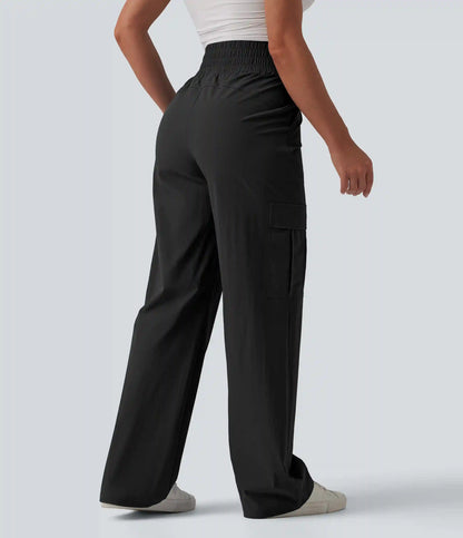 High Waisted Straight Leg Casual Pants with Pockets