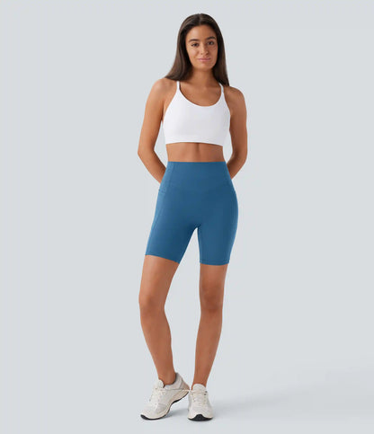 Halara UltraSculpt™ High Waisted Scrunch Butt Lifting Tummy Control Side Pocket Shaping Workout Biker Shorts 7''