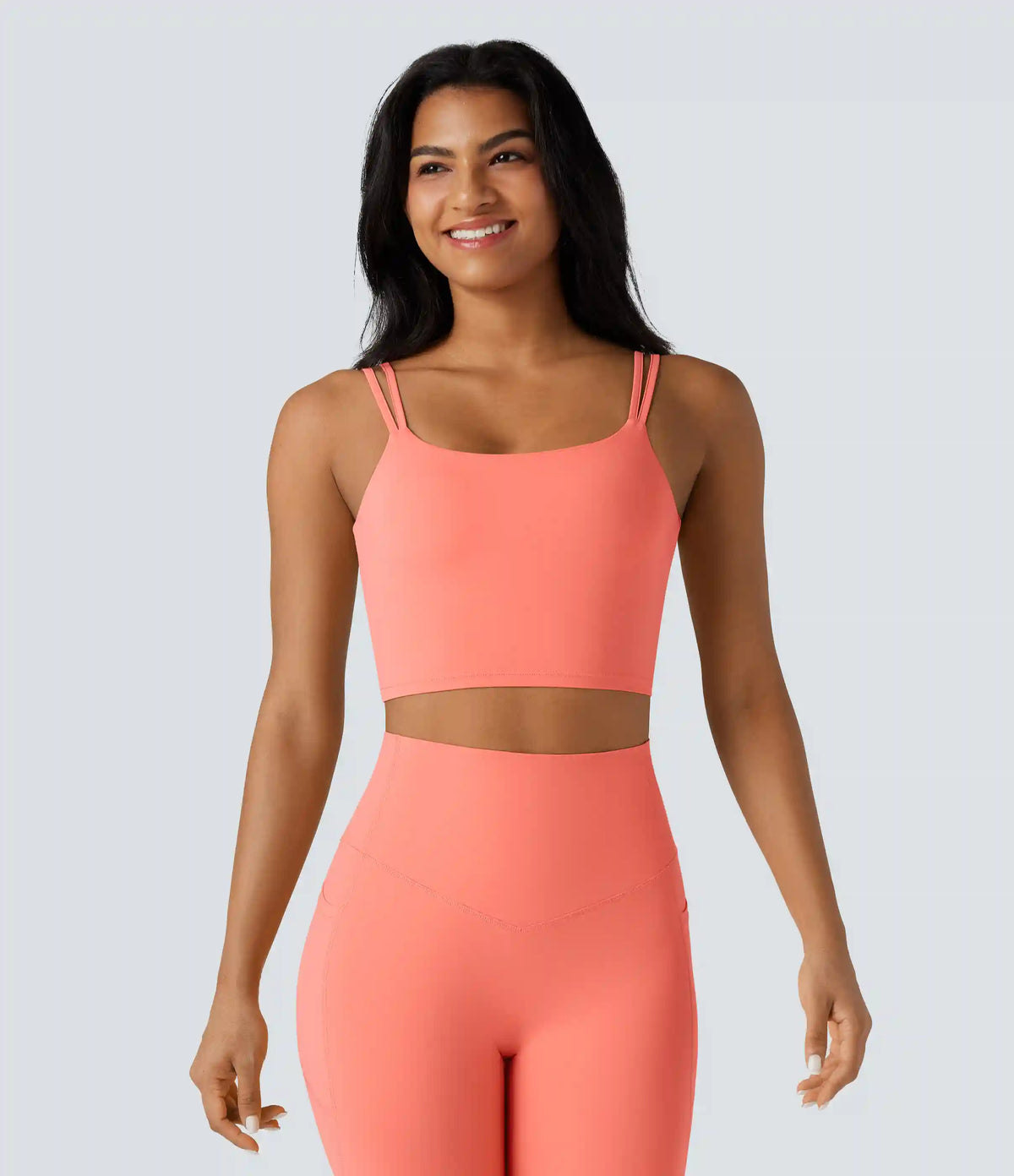 Halara UltraSculpt™ Double Straps Twisted Backless Cropped Yoga Tank Top