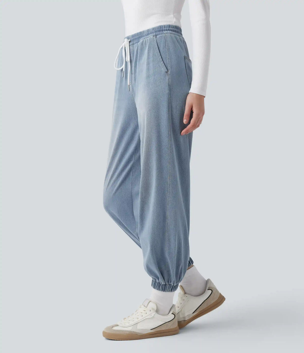 Halara Flex™ Mid Rise Drawstring Casual Sweatpants Jeans with Pockets