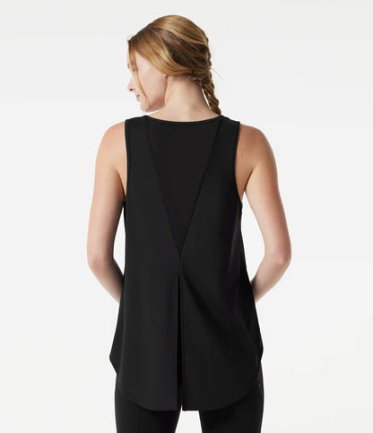 Round Neck Mesh Back Tie Yoga Tank Top