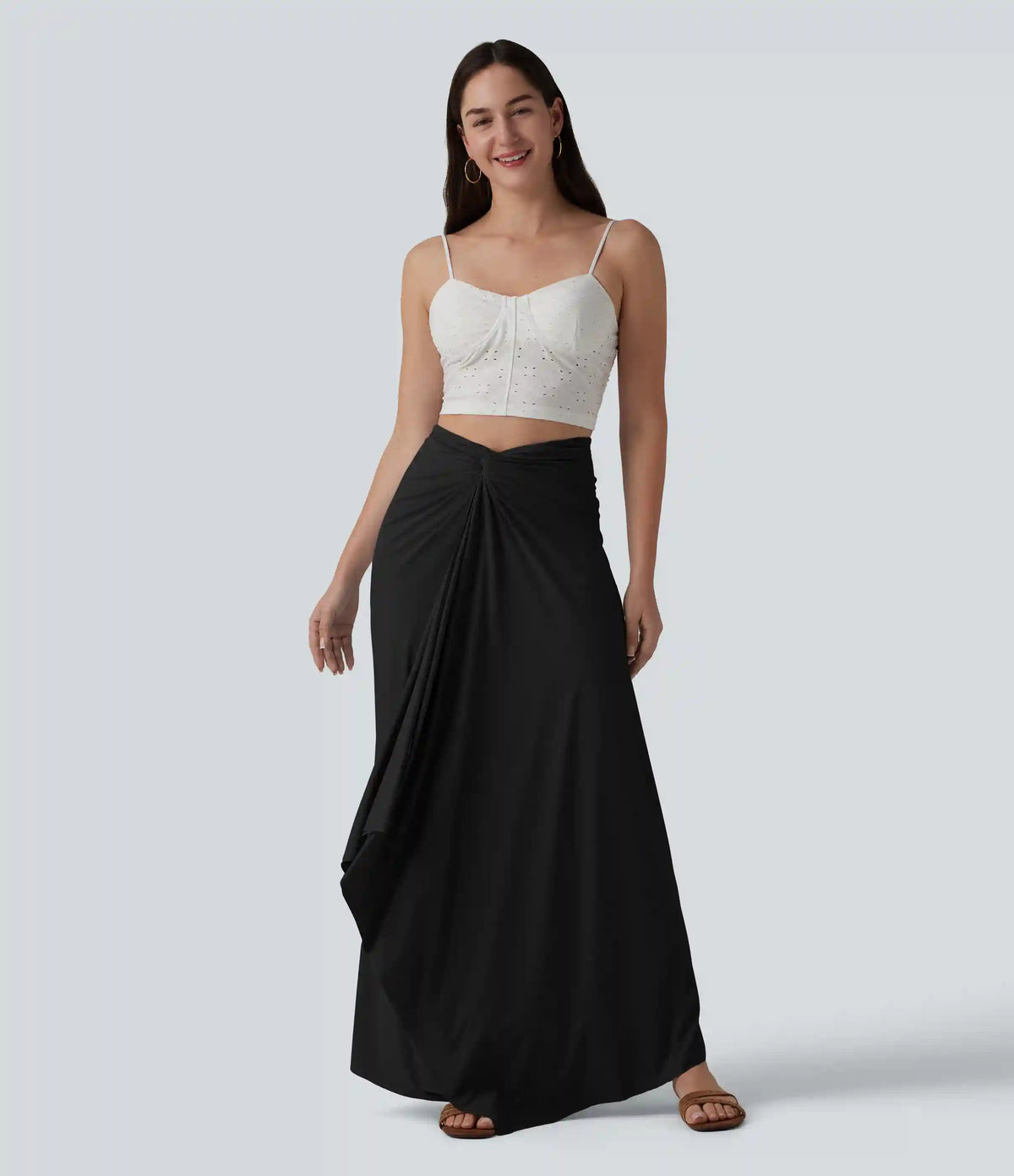 V Neck Tie Back Maxi Dress