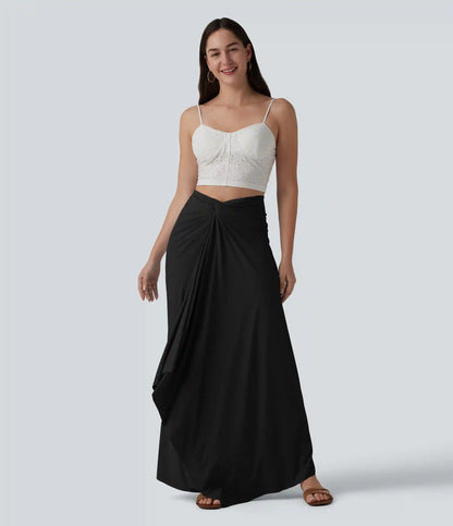 V Neck Tie Back Maxi Dress