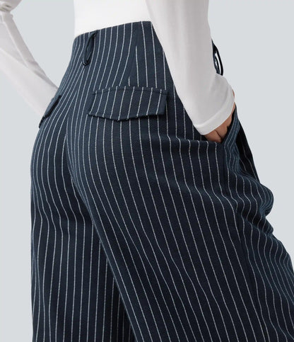 Halara Flex™ High Waisted Stripes Work Baggy Pants with Pockets
