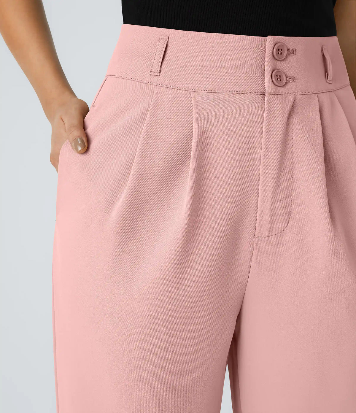 Halara Flex™ High Waisted Zipper Pocket Shirred Straight Leg Work Pants
