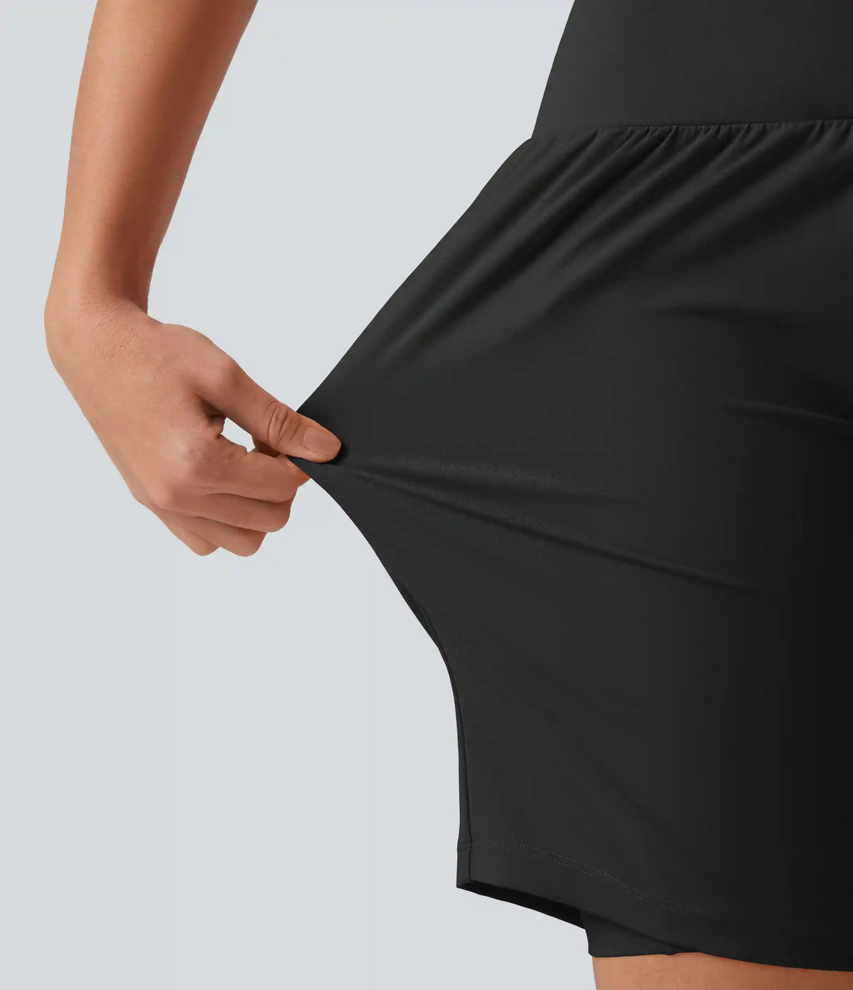 SoftlyZero™ Airy Crossover High Waisted 2-in-1 InstantCool Yoga Shorts 9'' with Pockets