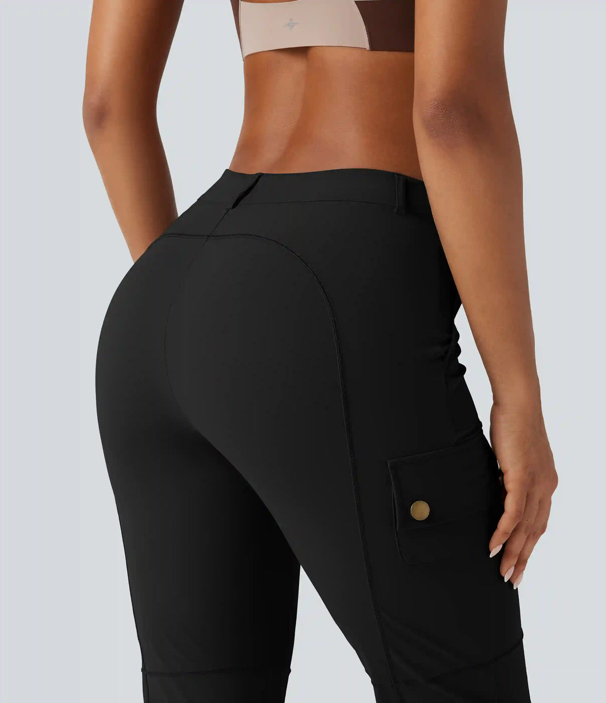 High Waisted Solid InstantCool Skinny Hiking Cargo Pants with Pockets
