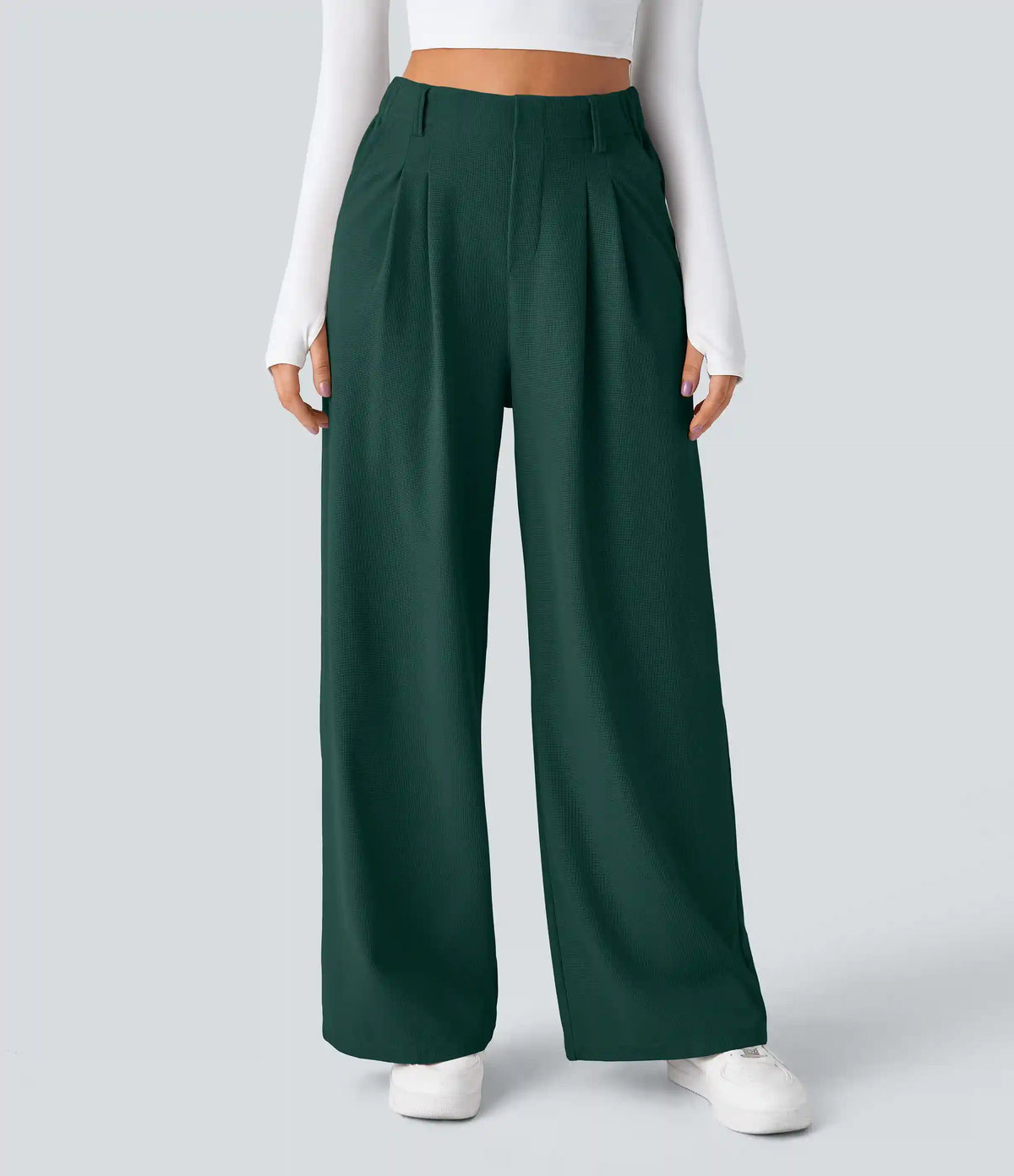 Halara Flex™ High Waisted Pocket Wide Leg Waffle Work Pants