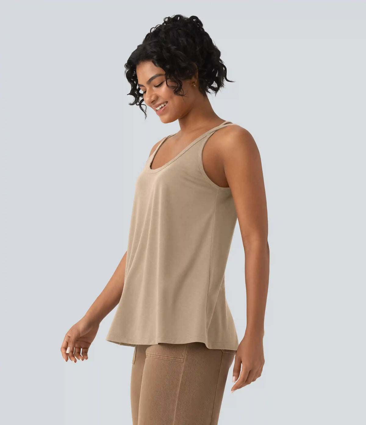 U Neck Relaxed Casual Tank Top