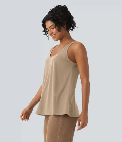 U Neck Relaxed Casual Tank Top