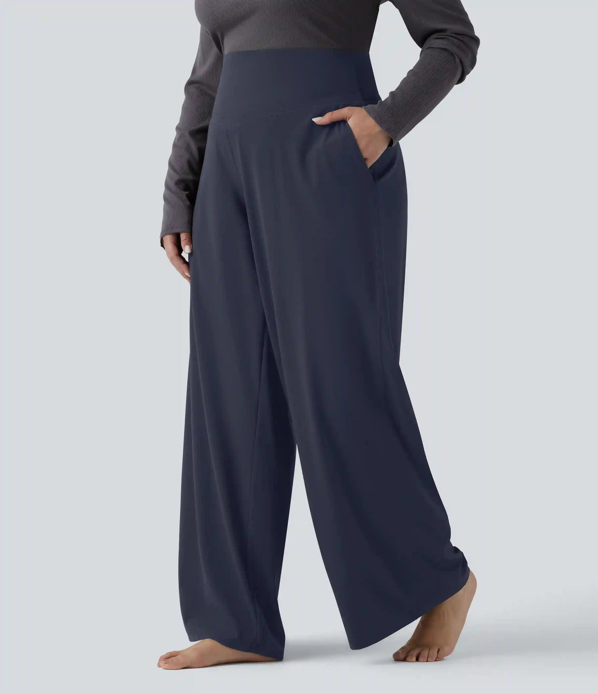 Halara UltraSculpt™ High Waisted Tummy Control Straight Leg Yoga Plus Size Pants with Pockets