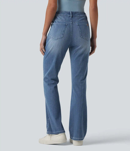 Halara Flex™ High Waisted Pockets Washed Casual Bootcut Jeans