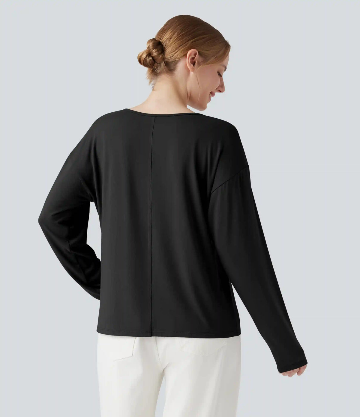 Round Neck Raglan Long Sleeve Casual Top