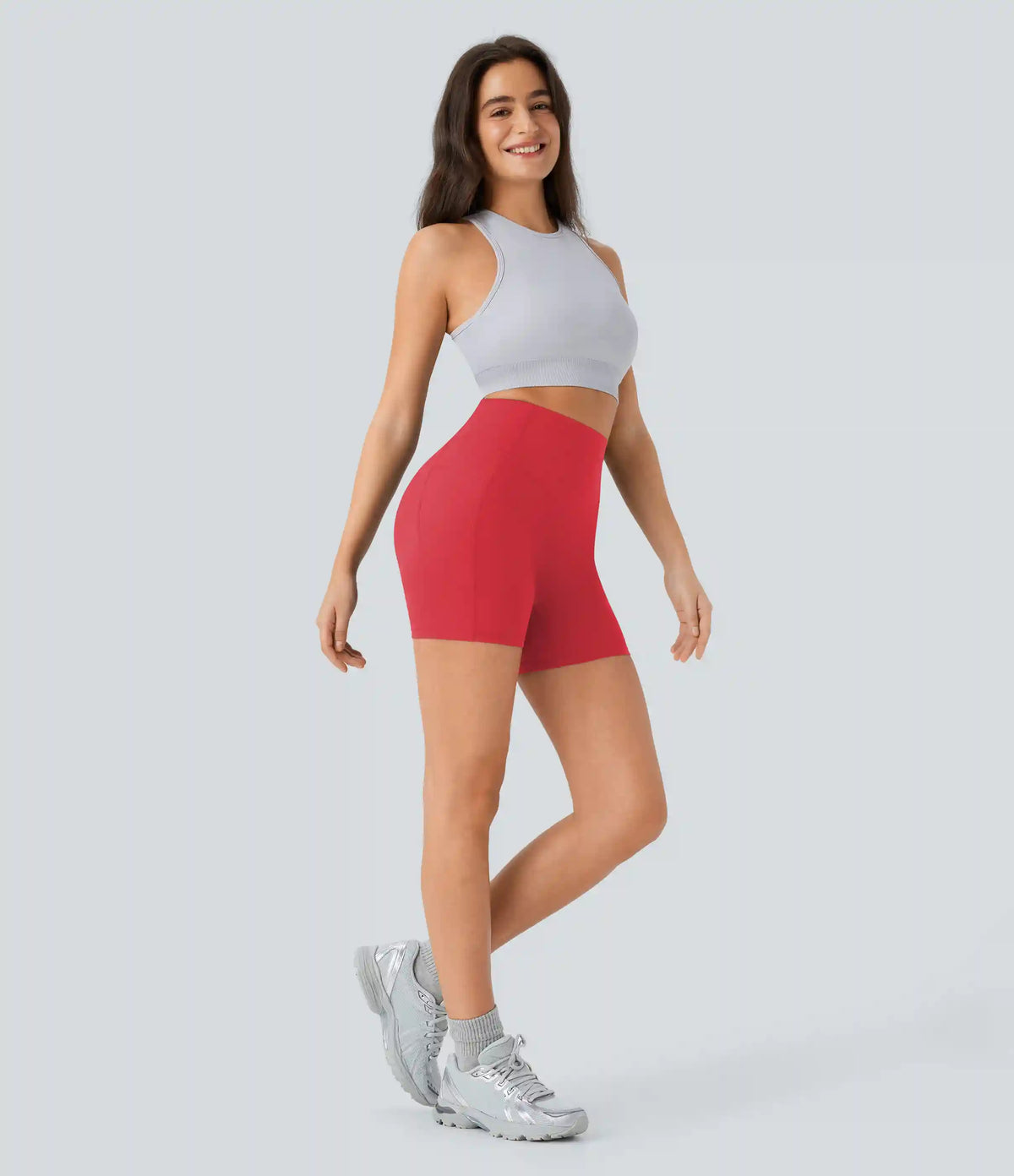 Halara UltraSculpt™ High Waisted Scrunch Butt Lifting Tummy Control Pocket Shaping Workout Biker Shorts 5''