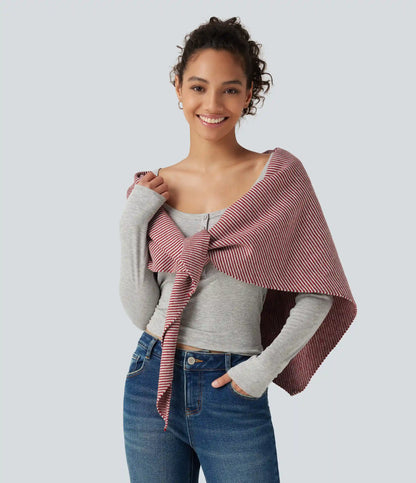 Stripe Sweater Knit Casual Scarf