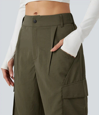 Mid Rise Casual Cargo Joggers with Pockets