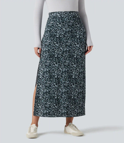 Halara UltraSculpt™ Leopard Print High Waisted Split Maxi Casual Skirt