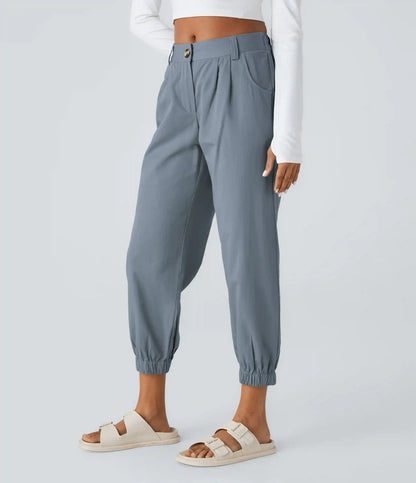 Mid Rise Casual Joggers with Pockets