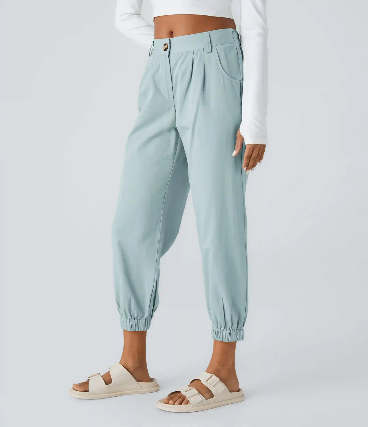 Mid Rise Casual Joggers with Pockets