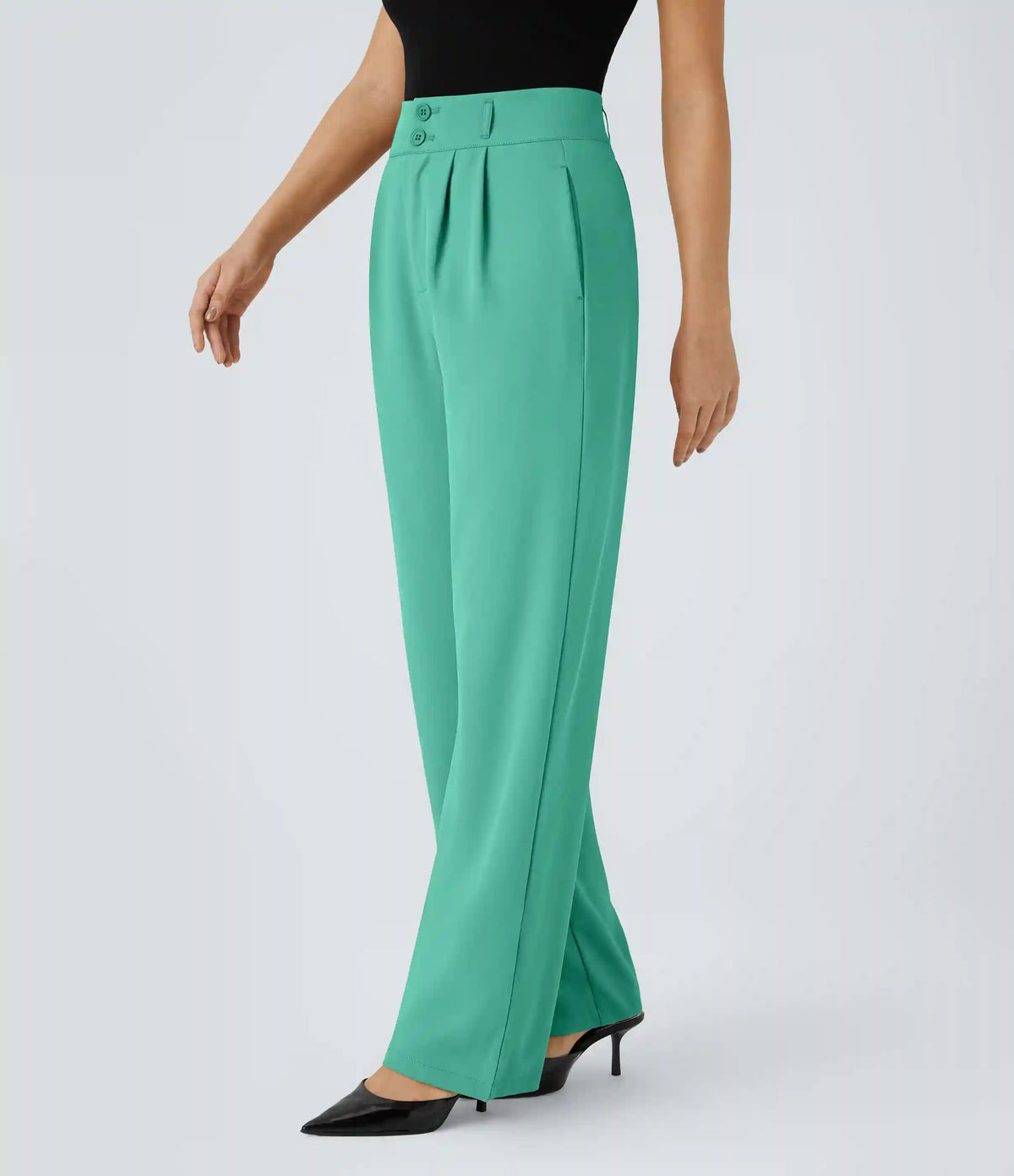 Halara Flex™ High Waisted Zipper Pocket Shirred Straight Leg Work Pants