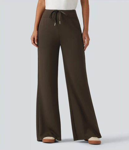 Mid Rise Drawstring Bootcut Casual Sweatpants with Pockets