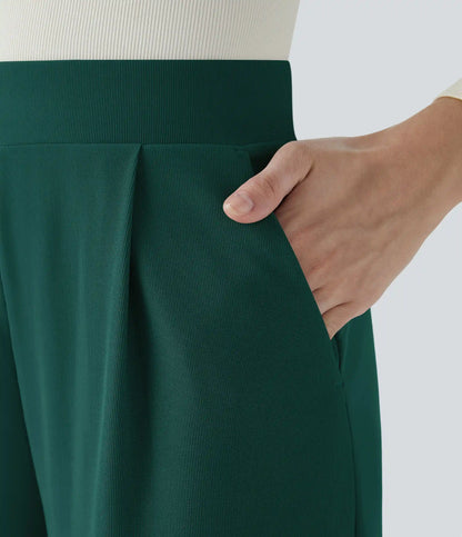 Halara Flex™ High Waisted Body Sculpt Waist-Slimming Pocket Wide Leg Micro Waffle Work Pants