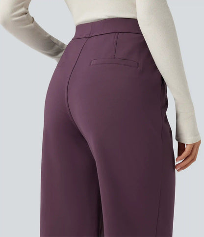 SoftlyZero™ Plush Thermal High Waisted Work Flare Pants with Pockets