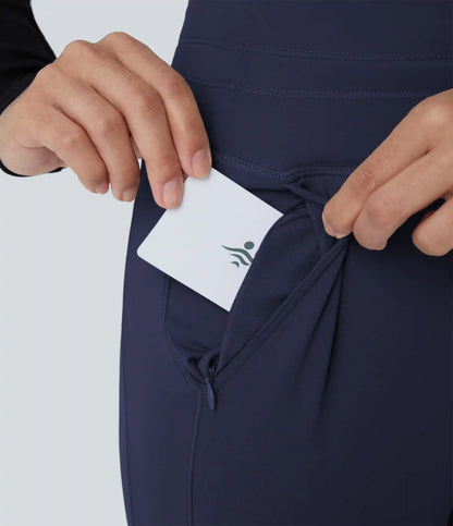 SoftlyZero™ Plush High Waisted Drawstring Pocket Plain Full Length Joggers