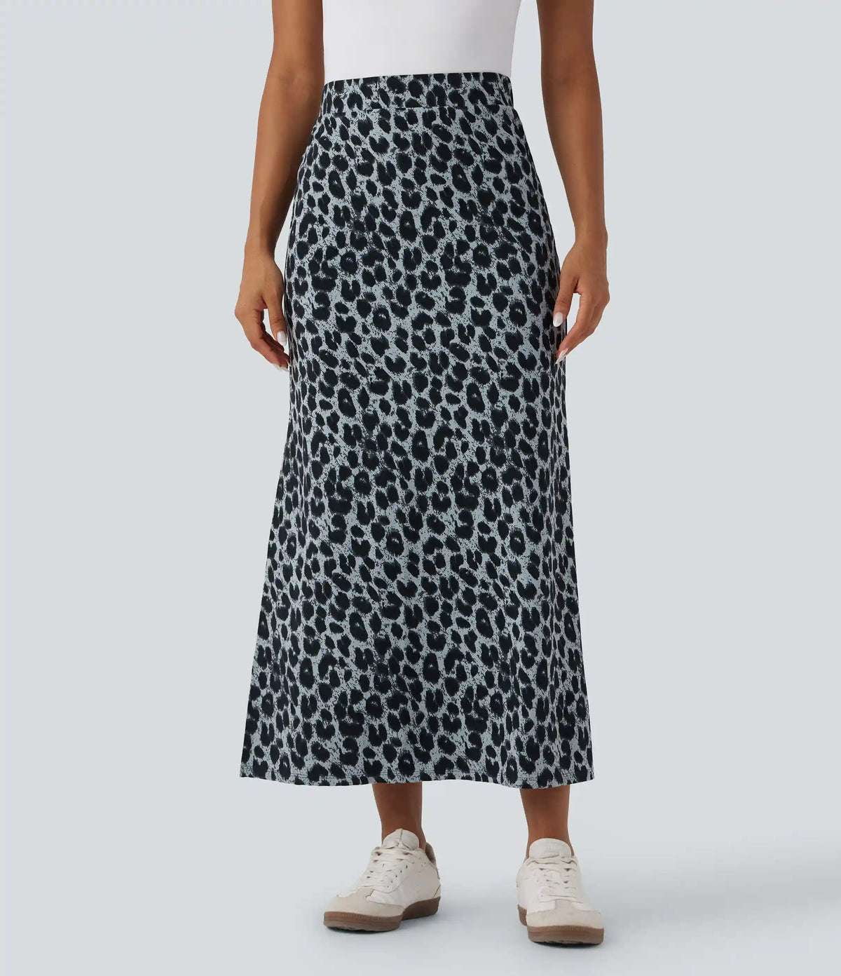 Halara UltraSculpt™ Leopard Print High Waisted Split Maxi Casual Skirt