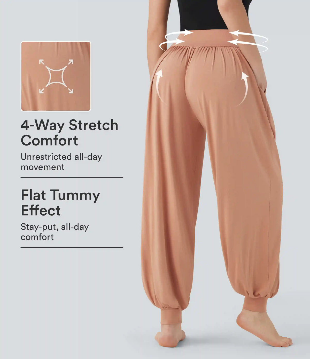 High Waisted Tummy Control Yoga Baggy Joggers with Pockets