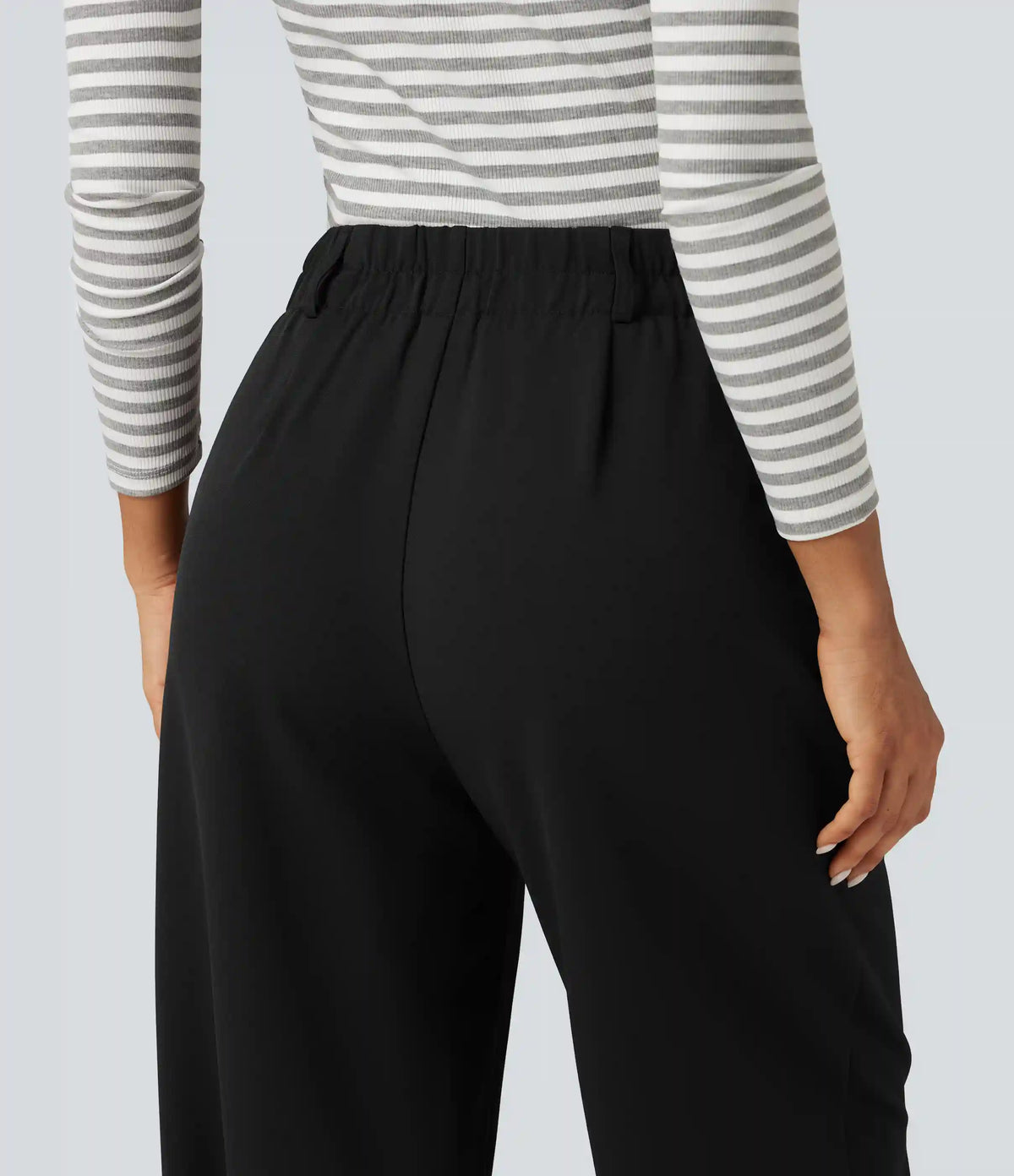 High Waisted Straight Leg Work Pants with Pockets