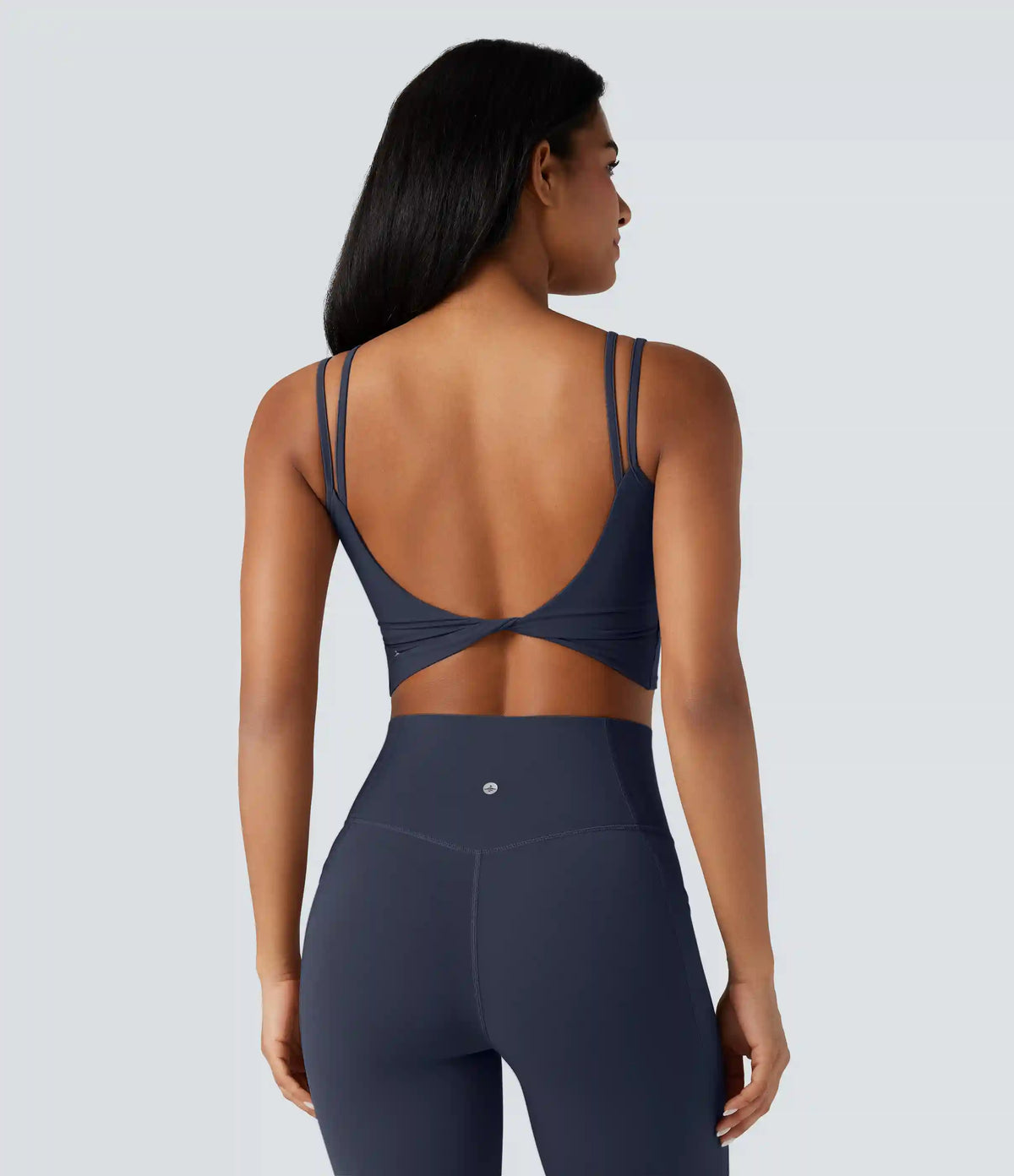 Halara UltraSculpt™ Double Straps Twisted Backless Cropped Yoga Tank Top