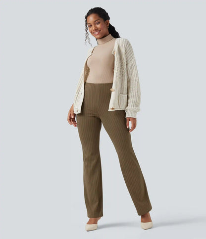 Halara Flex™ High Waisted Striped Work Flare Pants with Pockets